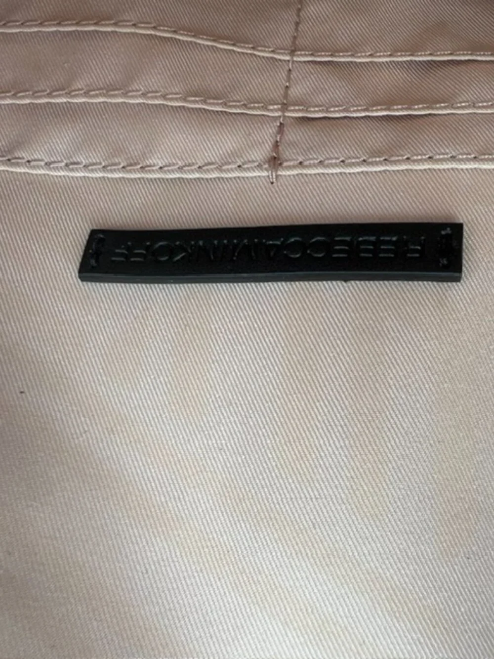 Rebecca Minkoff Leo Envelope Clutch Blush Pink Leather‎ Zipper Trim Handbag EUC